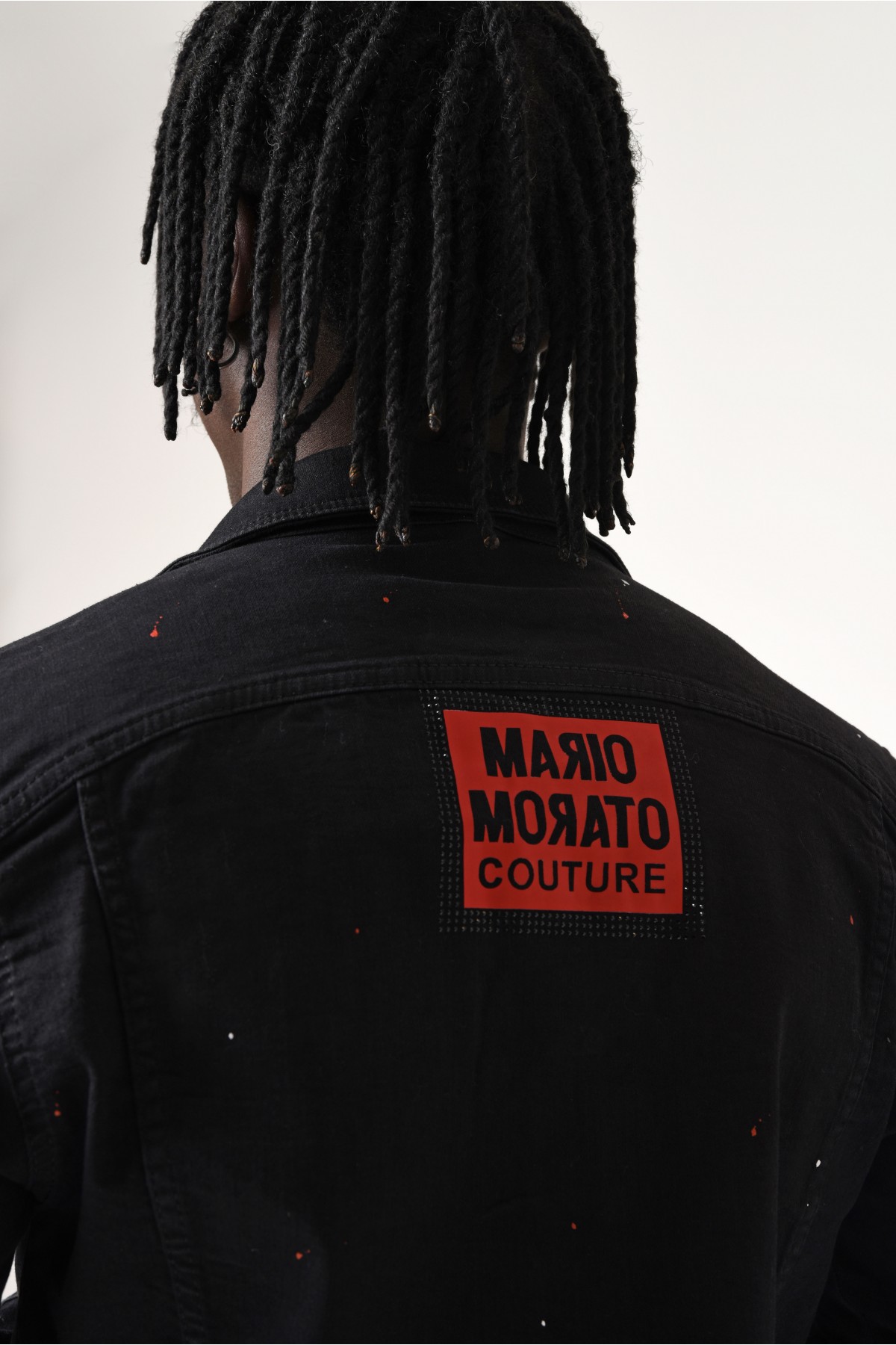 Erkek Denim Ceket -  Boyalı düğmede morato detay - Siyah